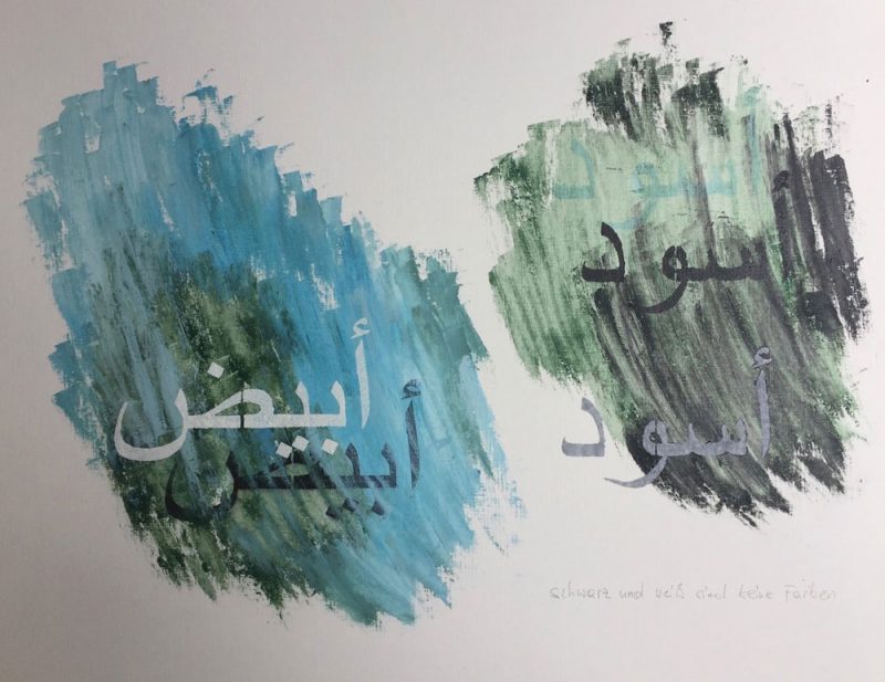 Abstrakte Malerei und Arabische Schrift