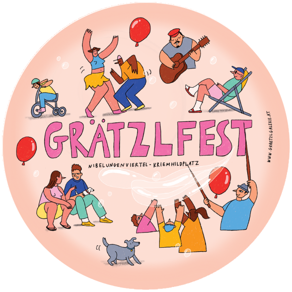 Sticker: Grätzlfest am Kriemhildplatz